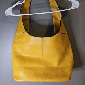 Yellow Leather Tote Bag